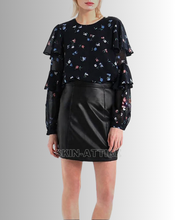 Sheepskin Women Leather Skirt