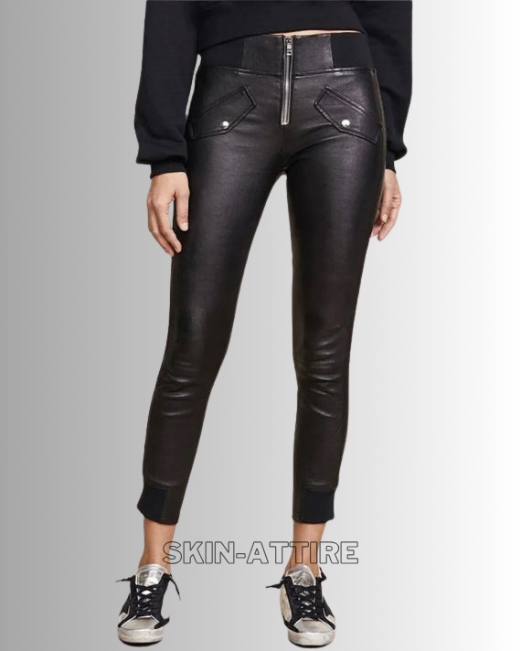 Real Leather Skinny Pants for Women