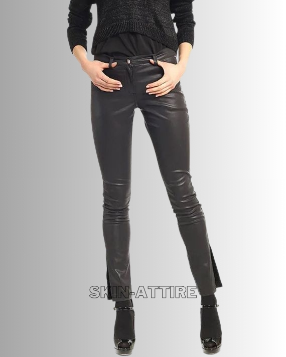 Dakota Black Leather Pants for Women