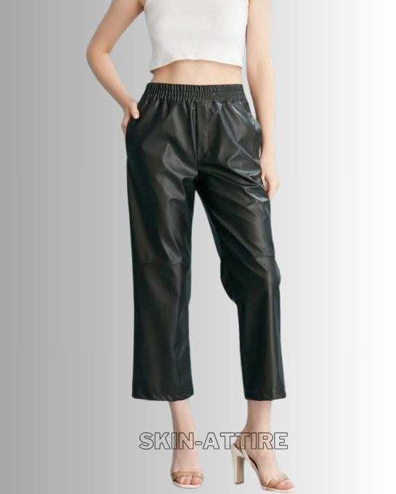 High Waist Vegan Leather Leggings with Pockets