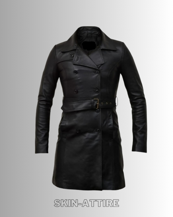 Women’s Leather Long Coat | Elegant & Stylish