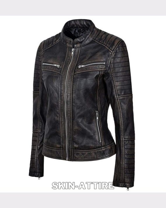 Rub Off Biker Style Lambskin Jacket – Edgy & Durable