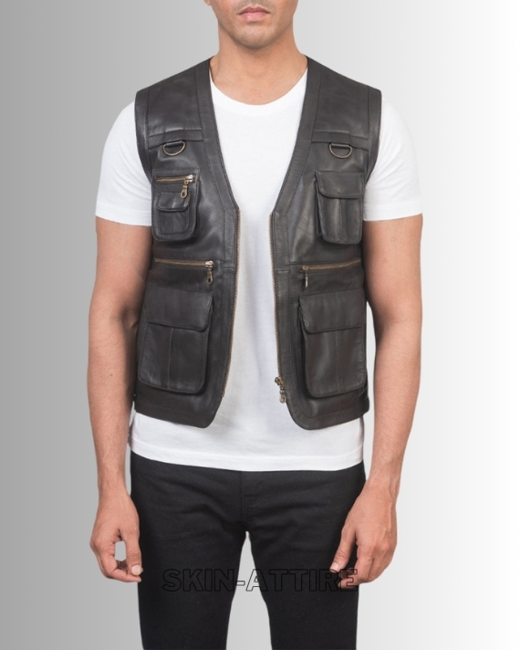 Safari Leather Vest - Durable, Stylish, and Functional