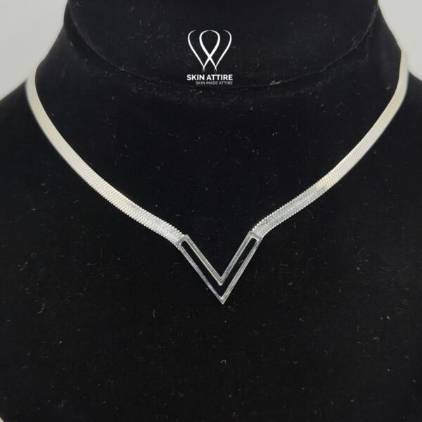 V-Shaped Silver Necklace