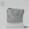 Blue Charm Chain-Top Handbag