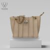 Elegant Beige Quilted Tote Bag