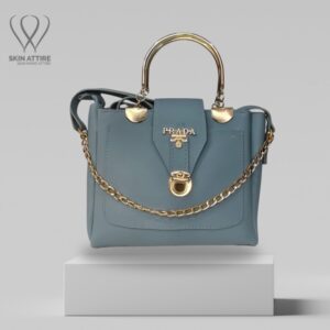 Blue Charm Chain-Top Handbag