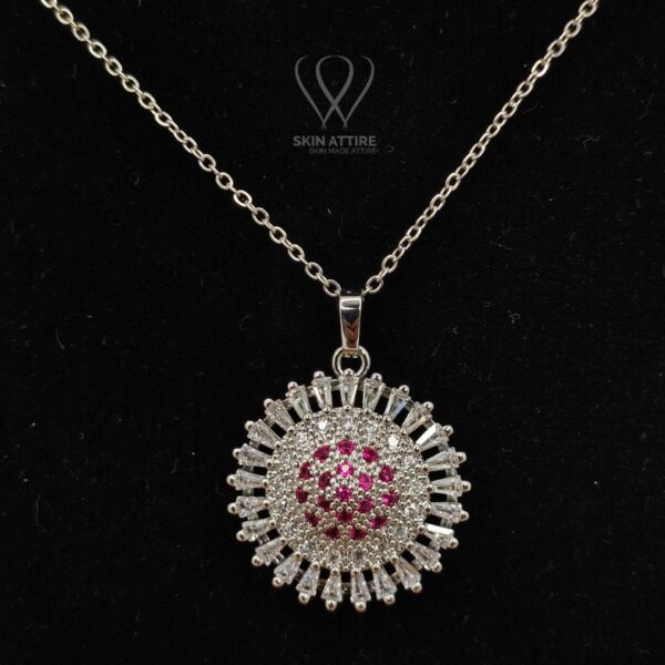 Radiant Bloom Silver Pendant Set