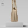 Elegant Beige Quilted Tote Bag