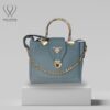Blue Charm Chain-Top Handbag