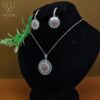 Radiant Bloom Silver Pendant Set