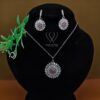 Radiant Bloom Silver Pendant Set