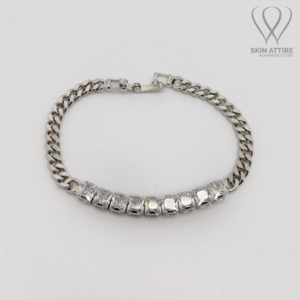 Crystal Luxe Silver Link Bracelet