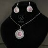 Radiant Bloom Silver Pendant Set