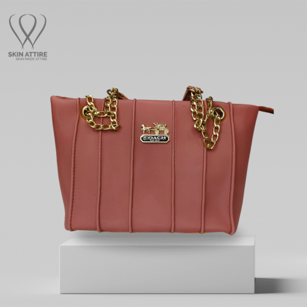 Blush Luxe Leather Shoulder Bag
